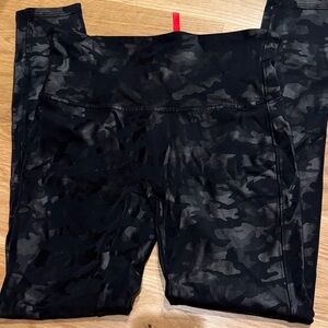 Spanx Black Camouflage Leggings